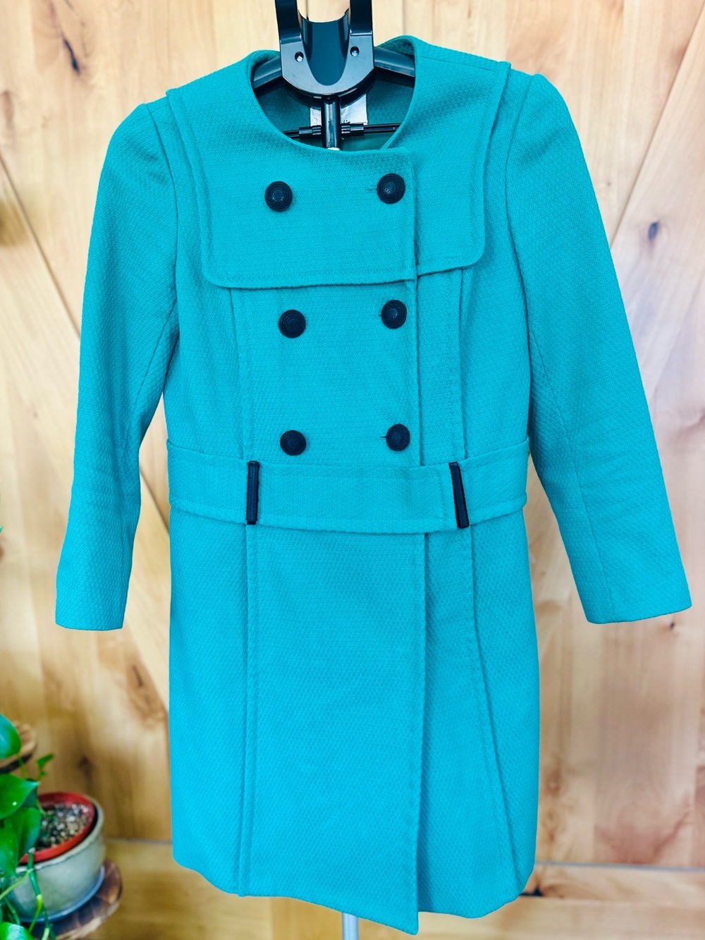 3.1 Phillip Lim Green Organic Cotton Double Breasted Belted Trench Coat Sz 4